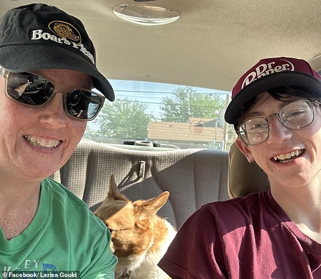 тιтus Gould also died in the horror crash. He is pictured alongside his mother, Larisa Gould