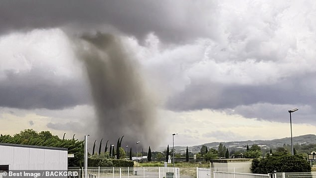 Pictures from Monday show a tornado developing in the village of Cépie, the worst damage was sustained in Pomas