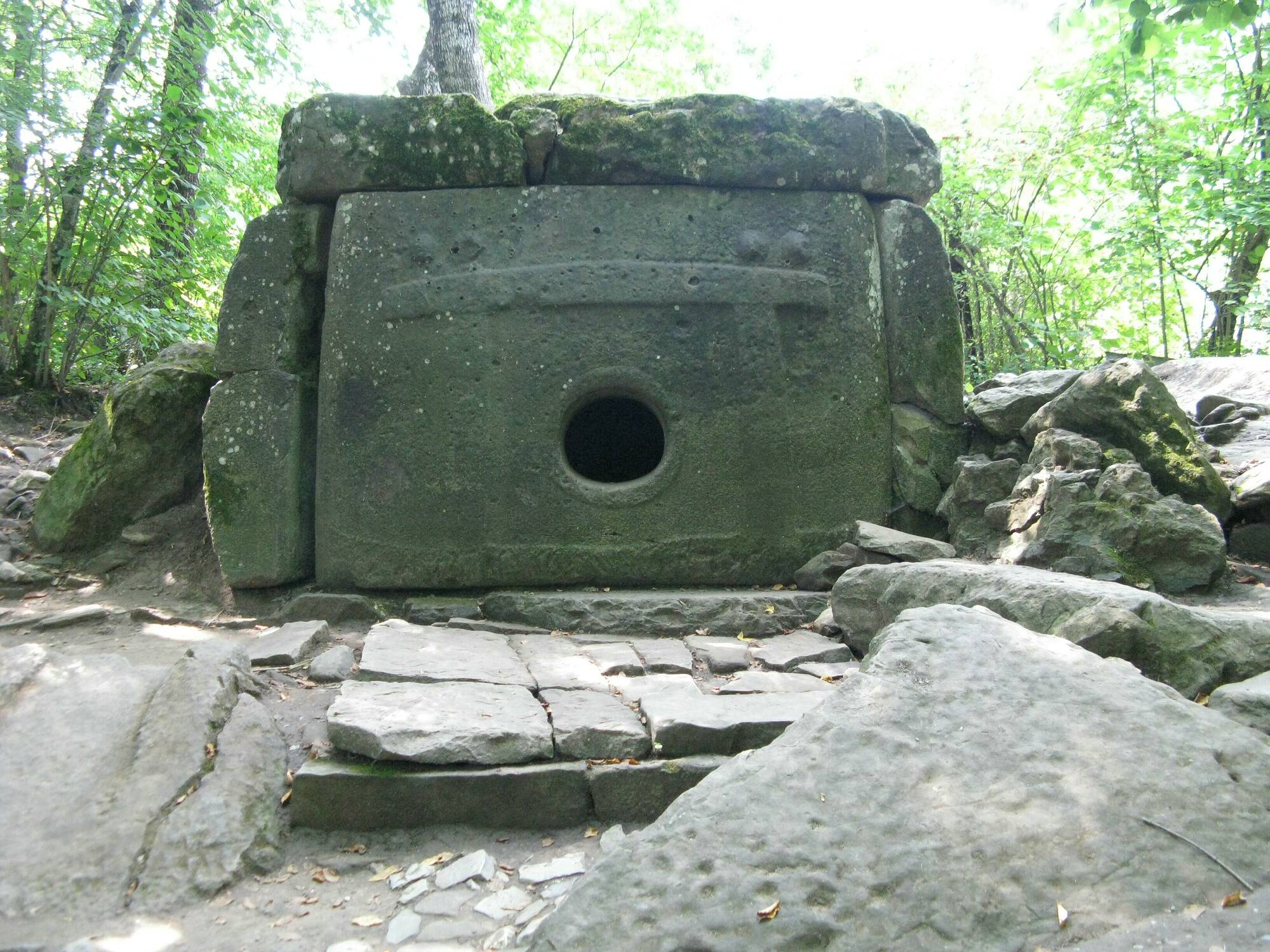 Strange construction markings on this ancient stone Dolmen. It was completely underground, and was excavated during construction work, Gelendzhik, Russia : r/HighStrangeness
